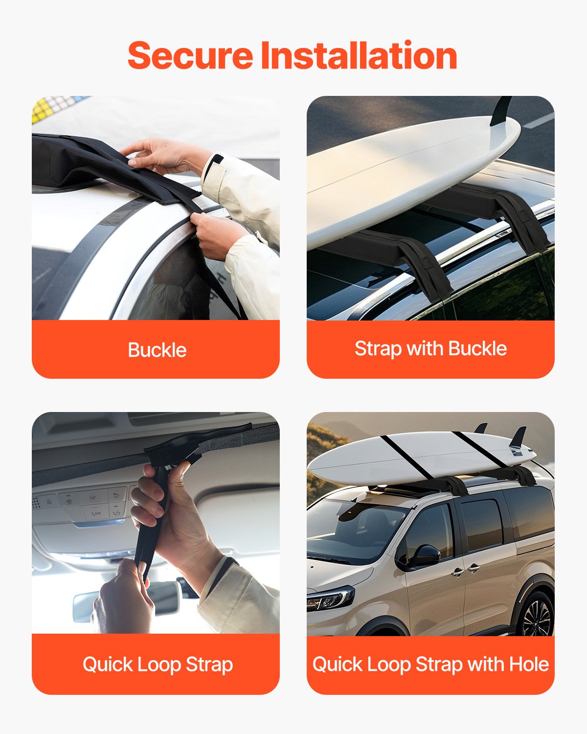 VEVOR Soft Roof Rack Pads, 31.5