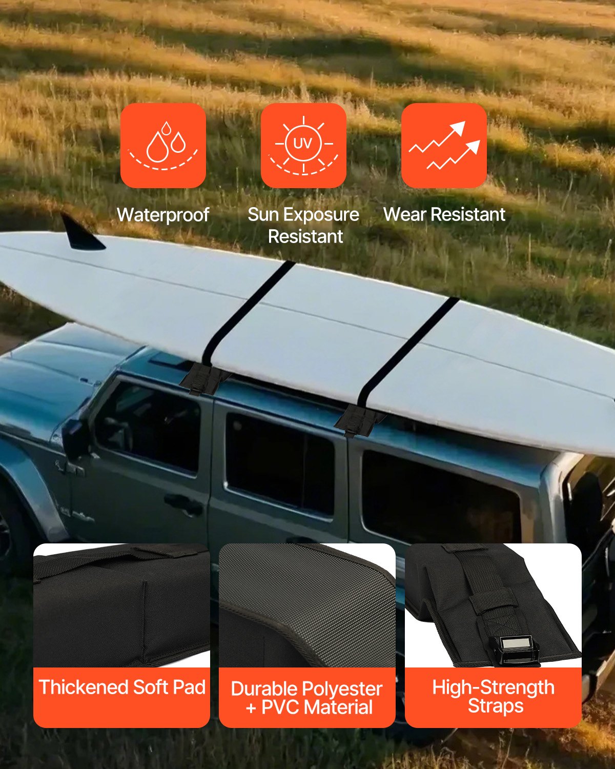 VEVOR Soft Roof Rack Pads, 31.5
