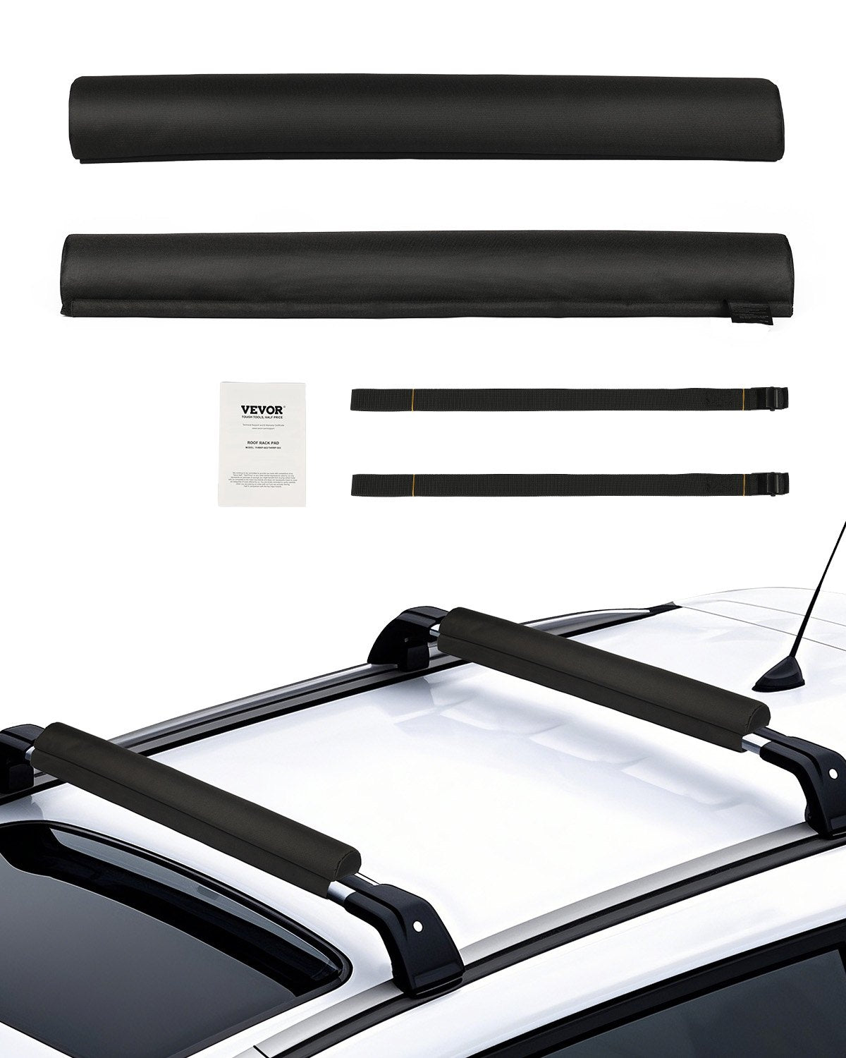 VEVOR Roof Rack Pads for Crossbar 88lbs Load Capacity for Kayak Canoe Surfboard