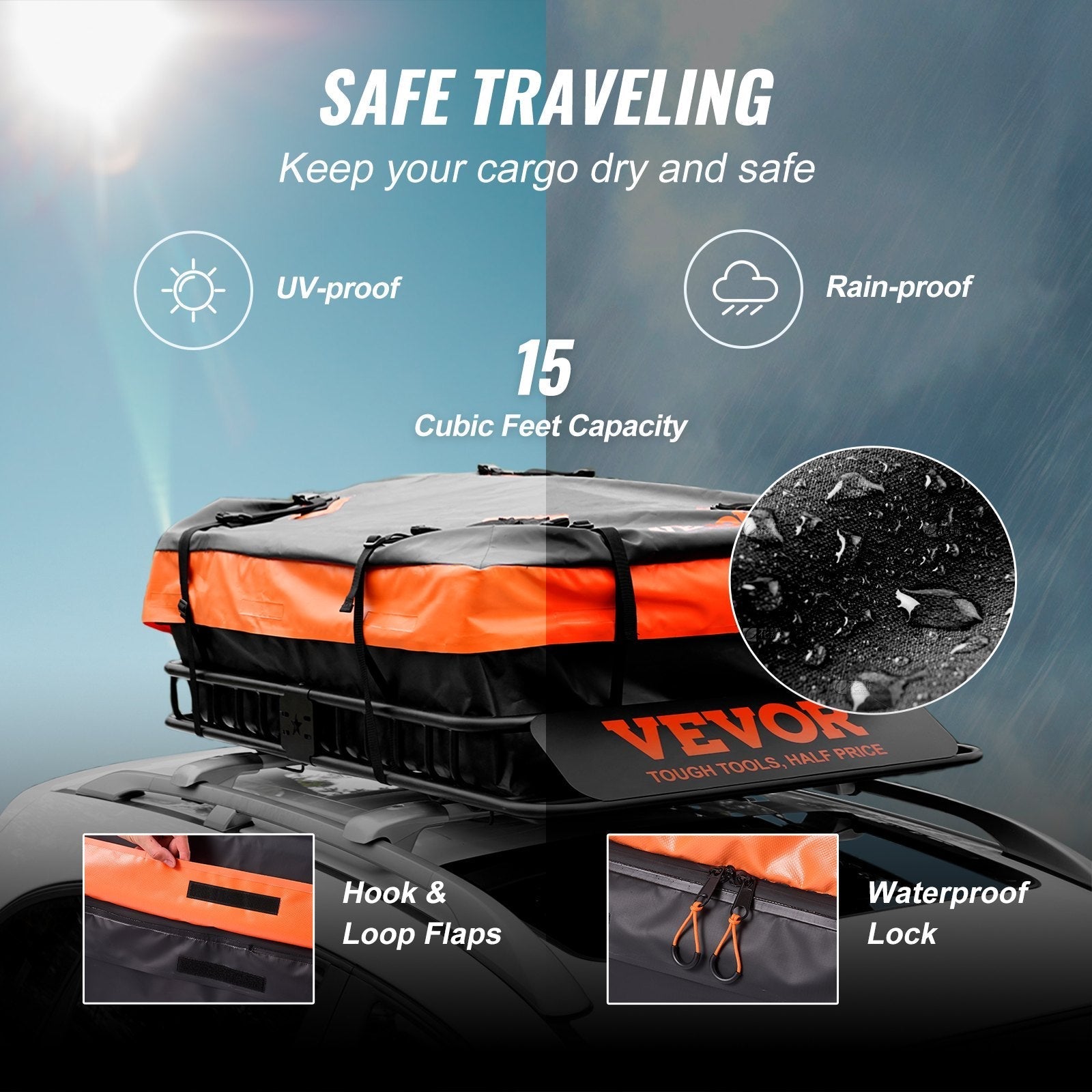 VEVOR Roof Rack Cargo Basket, 51