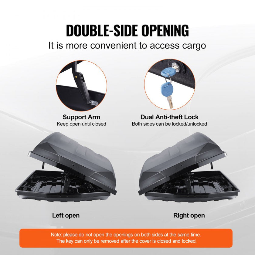 VEVOR Rooftop Cargo Carrier 22 Cubic Feet Luggage Storage Box ABS for SUVs Cars