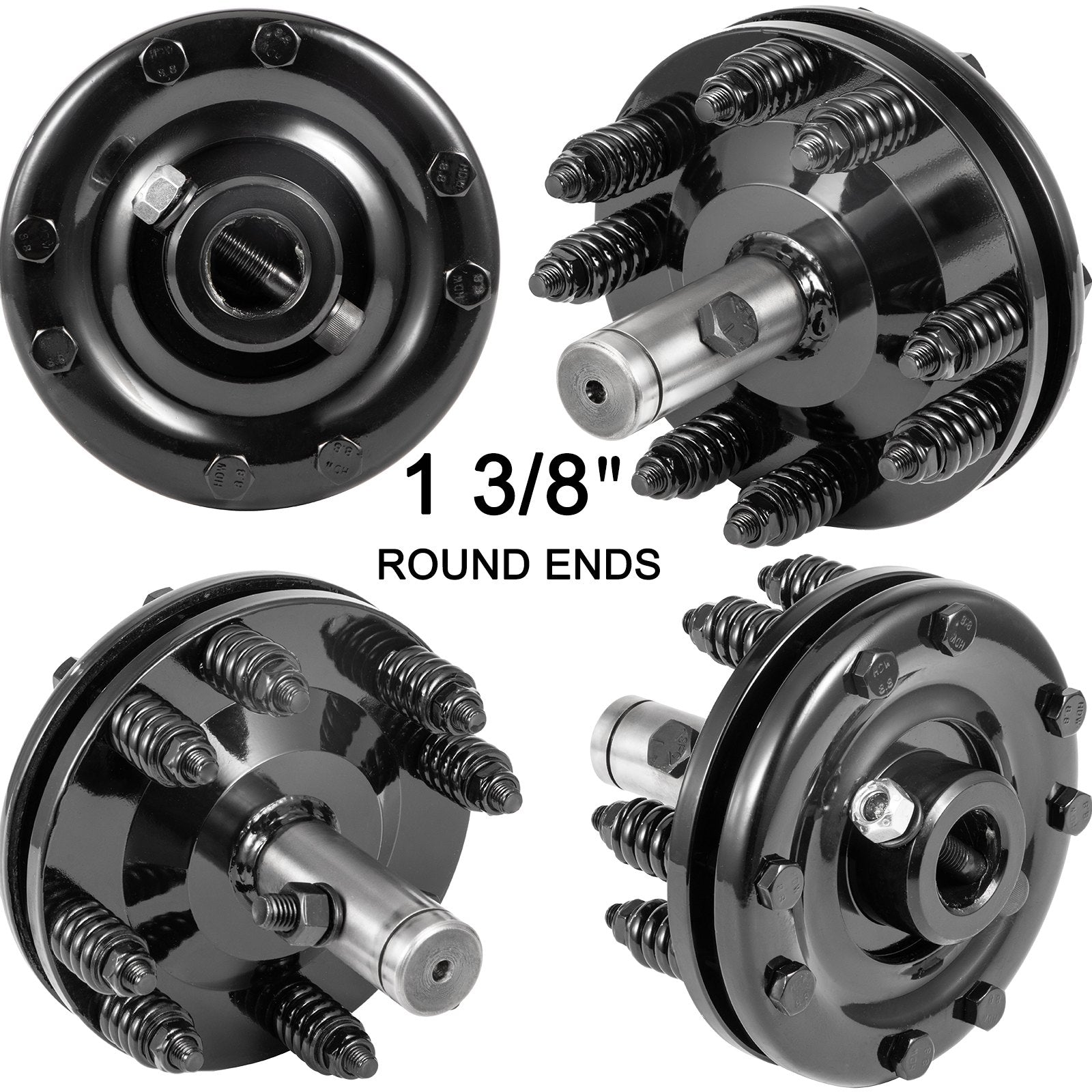 VEVOR Slip Clutch, 1 3/8” PTO Slip Clutch, Smooth Round Ends PTO Friction Clutch, Carburized Steel Tractor Slip Clutch, Adjustable Rotary Cutter Slip Clutch, Black Brush Hog Slip Clutch for PTO Shaft
