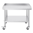 VEVOR Stainless Steel Work Table, 30 x 36 x 30 Inch Commercial Food Prep Worktable with 4 Wheels, Casters, 3-Sided Backsplash Heavy Duty Prep Worktable, Metal Work Table for Restaurant Home Hotel