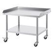 VEVOR Stainless Steel Work Table, 30 x 36 x 30 Inch Commercial Food Prep Worktable with 4 Wheels, Casters, 3-Sided Backsplash Heavy Duty Prep Worktable, Metal Work Table for Restaurant Home Hotel