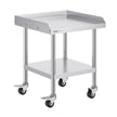 VEVOR Stainless Steel Work Table, 24 x 24 x 30 Inch Commercial Food Prep Worktable with 4 Wheels, Casters, 3-Sided Backsplash Heavy Duty Prep Worktable, Metal Work Table for Restaurant Home Hotel