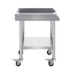 VEVOR Stainless Steel Work Table, 24 x 24 x 30 Inch Commercial Food Prep Worktable with 4 Wheels, Casters, 3-Sided Backsplash Heavy Duty Prep Worktable, Metal Work Table for Restaurant Home Hotel