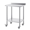 VEVOR 24 x 30 x 40 Inch Stainless Steel Work Table, Commercial Food Prep Worktable with Casters, Heavy Duty Prep Worktable, Metal Work Table with Adjustable Height for Restaurant, Home and Hotel
