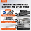 VEVOR Stainless Steel Work Table 24 x 30 x 38 Inch, with 4 Wheels, 3 Adjustable Height Levels, Heavy Duty Food Prep Worktable for Commercial Kitchen Restaurant, Silver