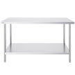 VEVOR Stainless Steel Prep Table, 30 x 60 x 34 Inch, Heavy Duty Metal Worktable with 3 Adjustable Height Levels, Commercial Workstation for Kitchen Garage Restaurant Backyard