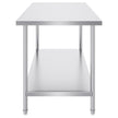 VEVOR Stainless Steel Prep Table, 30 x 60 x 34 Inch, Heavy Duty Metal Worktable with 3 Adjustable Height Levels, Commercial Workstation for Kitchen Garage Restaurant Backyard