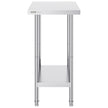 VEVOR Stainless Steel Prep Table, 24 x 18 x 34 Inch, Heavy Duty Metal Worktable with 3 Adjustable Height Levels, Commercial Workstation for Kitchen Garage Restaurant Backyard