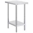 VEVOR Stainless Steel Prep Table, 24 x 18 x 34 Inch, Heavy Duty Metal Worktable with 3 Adjustable Height Levels, Commercial Workstation for Kitchen Garage Restaurant Backyard