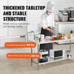 VEVOR Stainless Steel Prep Table, 24 x 72 x 34 Inch, Heavy Duty Metal Worktable with 3 Adjustable Height Levels, Commercial Workstation for Kitchen Garage Restaurant Backyard