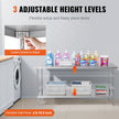 VEVOR Stainless Steel Prep Table, 24 x 72 x 34 Inch, Heavy Duty Metal Worktable with 3 Adjustable Height Levels, Commercial Workstation for Kitchen Garage Restaurant Backyard