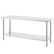 VEVOR Stainless Steel Prep Table, 24 x 72 x 34 Inch, Heavy Duty Metal Worktable with 3 Adjustable Height Levels, Commercial Workstation for Kitchen Garage Restaurant Backyard