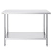 VEVOR Stainless Steel Prep Table, 24 x 48 x 34 Inch, Heavy Duty Metal Worktable with 3 Adjustable Height Levels, Commercial Workstation for Kitchen Garage Restaurant Backyard