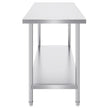 VEVOR Stainless Steel Prep Table, 24 x 60 x 34 Inch, Heavy Duty Metal Worktable with 3 Adjustable Height Levels, Commercial Workstation for Kitchen Garage Restaurant Backyard