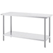 VEVOR Stainless Steel Prep Table, 24 x 60 x 34 Inch, Heavy Duty Metal Worktable with 3 Adjustable Height Levels, Commercial Workstation for Kitchen Garage Restaurant Backyard
