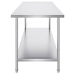 VEVOR Stainless Steel Prep Table, 30 x 72 x 34 Inch, Heavy Duty Metal Worktable with 3 Adjustable Height Levels, Commercial Workstation for Kitchen Garage Restaurant Backyard