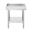 VEVOR Stainless Steel Work Table, 24 x 24 x 26 Inch Commercial Food Prep Worktable, 3-Sided Backsplash Heavy Duty Prep Worktable, Metal Work Table with Adjustable Height for Restaurant Home Hotel