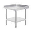 VEVOR Stainless Steel Work Table, 24 x 24 x 26 Inch Commercial Food Prep Worktable, 3-Sided Backsplash Heavy Duty Prep Worktable, Metal Work Table with Adjustable Height for Restaurant Home Hotel