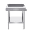 VEVOR Stainless Steel Work Table, 24 x 28 x 26 Inch Commercial Food Prep Worktable, 3-Sided Backsplash Heavy Duty Prep Worktable, Metal Work Table with Adjustable Height for Restaurant Home Hotel