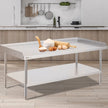 VEVOR Stainless Steel Work Table, 30 x 60 x 26 Inch Commercial Food Prep Worktable, 3-Sided Backsplash Heavy Duty Prep Worktable, Metal Work Table with Adjustable Height for Restaurant Home Hotel