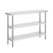 VEVOR Stainless Steel Food Prep Table, 14 x 48 x 34 Inch Commercial Kitchen Worktable, with 2 Adjustable Undershelf, Heavy Duty Prep Table Metal Work Table for BBQ, Kitchen, Home, and Garage