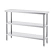 VEVOR Stainless Steel Food Prep Table, 14 x 48 x 34 Inch Commercial Kitchen Worktable, with 2 Adjustable Undershelf, Heavy Duty Prep Table Metal Work Table for BBQ, Kitchen, Home, and Garage