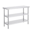 VEVOR Stainless Steel Food Prep Table, 18 x 48 x 34 Inch Commercial Kitchen Worktable, with 2 Adjustable Undershelf, Heavy Duty Prep Table Metal Work Table for BBQ, Kitchen, Home, and Garage