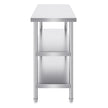 VEVOR Stainless Steel Food Prep Table, 18 x 48 x 34 Inch Commercial Kitchen Worktable, with 2 Adjustable Undershelf, Heavy Duty Prep Table Metal Work Table for BBQ, Kitchen, Home, and Garage