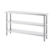 VEVOR Stainless Steel Food Prep Table, 14 x 60 x 34 Inch Commercial Kitchen Worktable, with 2 Adjustable Undershelf, Heavy Duty Prep Table Metal Work Table for BBQ, Kitchen, Home, and Garage