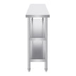 VEVOR Stainless Steel Food Prep Table, 14 x 60 x 34 Inch Commercial Kitchen Worktable, with 2 Adjustable Undershelf, Heavy Duty Prep Table Metal Work Table for BBQ, Kitchen, Home, and Garage