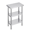 VEVOR Stainless Steel Food Prep Table, 14 x 24 x 34 Inch Commercial Kitchen Worktable, with 2 Adjustable Undershelf, Heavy Duty Prep Table Metal Work Table for BBQ, Kitchen, Home, and Garage