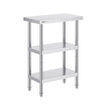 VEVOR Stainless Steel Food Prep Table, 14 x 24 x 34 Inch Commercial Kitchen Worktable, with 2 Adjustable Undershelf, Heavy Duty Prep Table Metal Work Table for BBQ, Kitchen, Home, and Garage