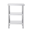 VEVOR Stainless Steel Food Prep Table, 14 x 24 x 34 Inch Commercial Kitchen Worktable, with 2 Adjustable Undershelf, Heavy Duty Prep Table Metal Work Table for BBQ, Kitchen, Home, and Garage