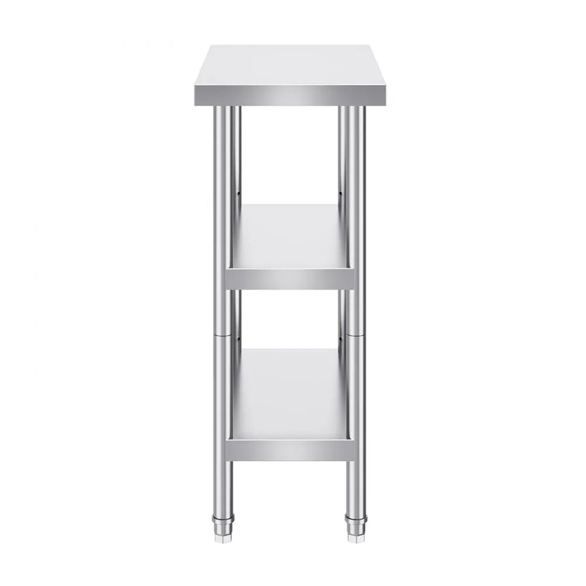 VEVOR Stainless Steel Food Prep Table, 14 x 24 x 34 Inch Commercial Kitchen Worktable, with 2 Adjustable Undershelf, Heavy Duty Prep Table Metal Work Table for BBQ, Kitchen, Home, and Garage