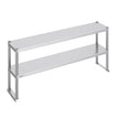 VEVOR Double Overshelf, Double Tier Stainless Steel Overshelf, 12 x 60 Inch Double Deck Overshelf, Height Adjustable Overshelf Prep Work Table for Kitchen, Restaurant and Workshop