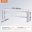 VEVOR Double Overshelf Stainless Steel Overshelf 2-Tier 12