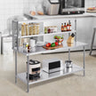 VEVOR Double Overshelf Stainless Steel Overshelf 2-Tier 12