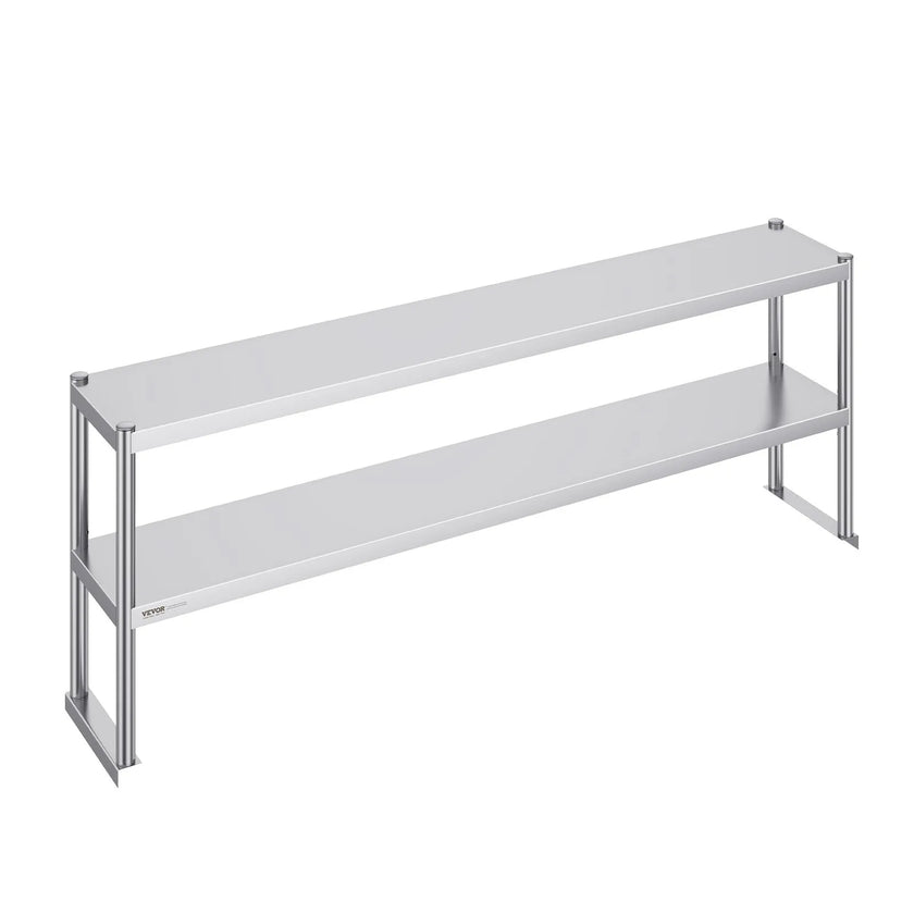 VEVOR Double Overshelf Stainless Steel Overshelf 2-Tier 12