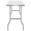 VEVOR Commercial Worktable Workstation 48 x 24 Inch Folding Commercial Prep Table, Heavy-duty Stainless Steel Folding Table with 661 lbs Load, Kitchen Work Table, Silver Stainless Steel Kitchen Island