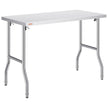 VEVOR Commercial Worktable Workstation 48 x 24 Inch Folding Commercial Prep Table, Heavy-duty Stainless Steel Folding Table with 661 lbs Load, Kitchen Work Table, Silver Stainless Steel Kitchen Island