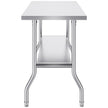 VEVOR 48 x 24 Inch Commercial Worktable Workstation, Folding Commercial Prep Table, Heavy-duty Stainless Steel Folding Table with 772 lbs Load, Kitchen Work Table, Silver Stainless Steel Kitchen Islan