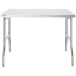 VEVOR 48 x 30 Inch Folding Commercial Prep Table Commercial Worktable Workstation, Heavy-duty Stainless Steel Folding Table with 220 lbs Load, Silver Stainless Steel Kitchen Island?Kitchen Work Table