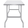 VEVOR 48 x 30 Inch Folding Commercial Prep Table Commercial Worktable Workstation, Heavy-duty Stainless Steel Folding Table with 220 lbs Load, Silver Stainless Steel Kitchen Island?Kitchen Work Table