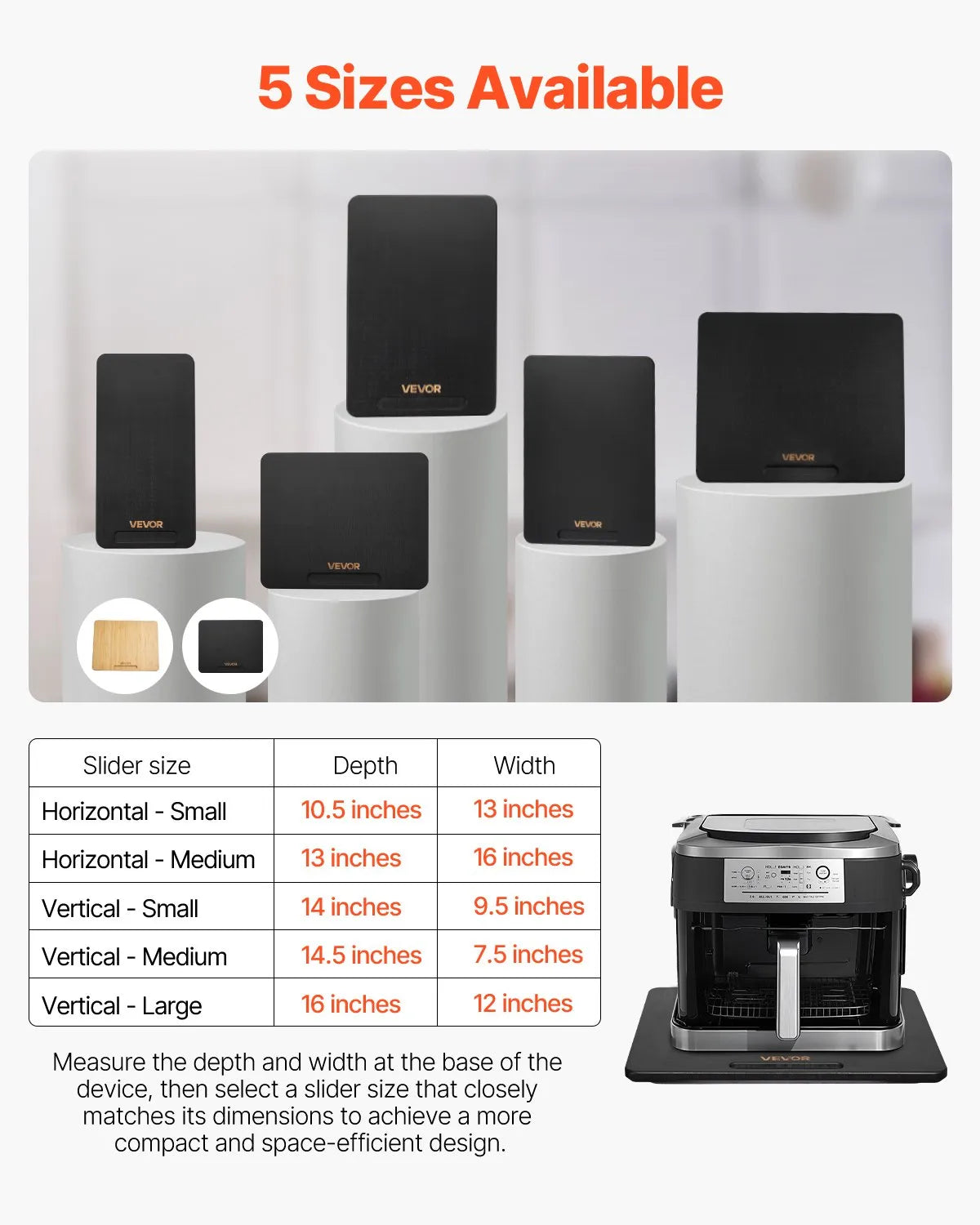 VEVOR Appliance Slider 13 x 16 in Sliding Tray for Coffee Maker Black