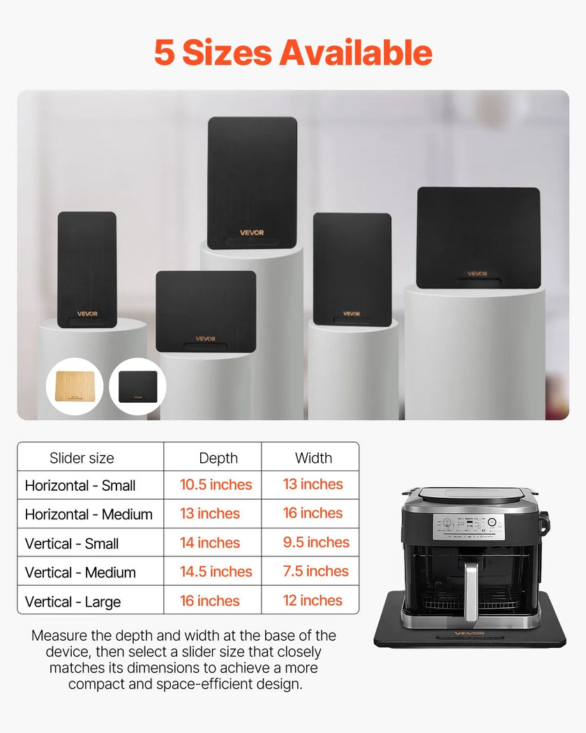 VEVOR Appliance Slider 13 x 16 in Sliding Tray for Coffee Maker Black