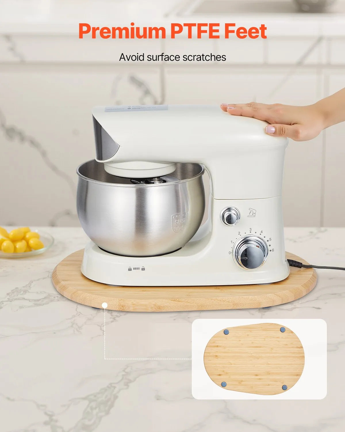 VEVOR Mixer Slider Oval 15.7 x 11.1-inch for Tilt Head 5.5-8 Qt Stand Mixer