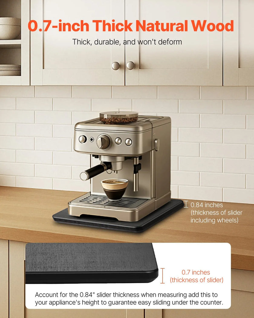 VEVOR Appliance Slider 10.5 x 13 in Sliding Tray for Coffee Maker Black